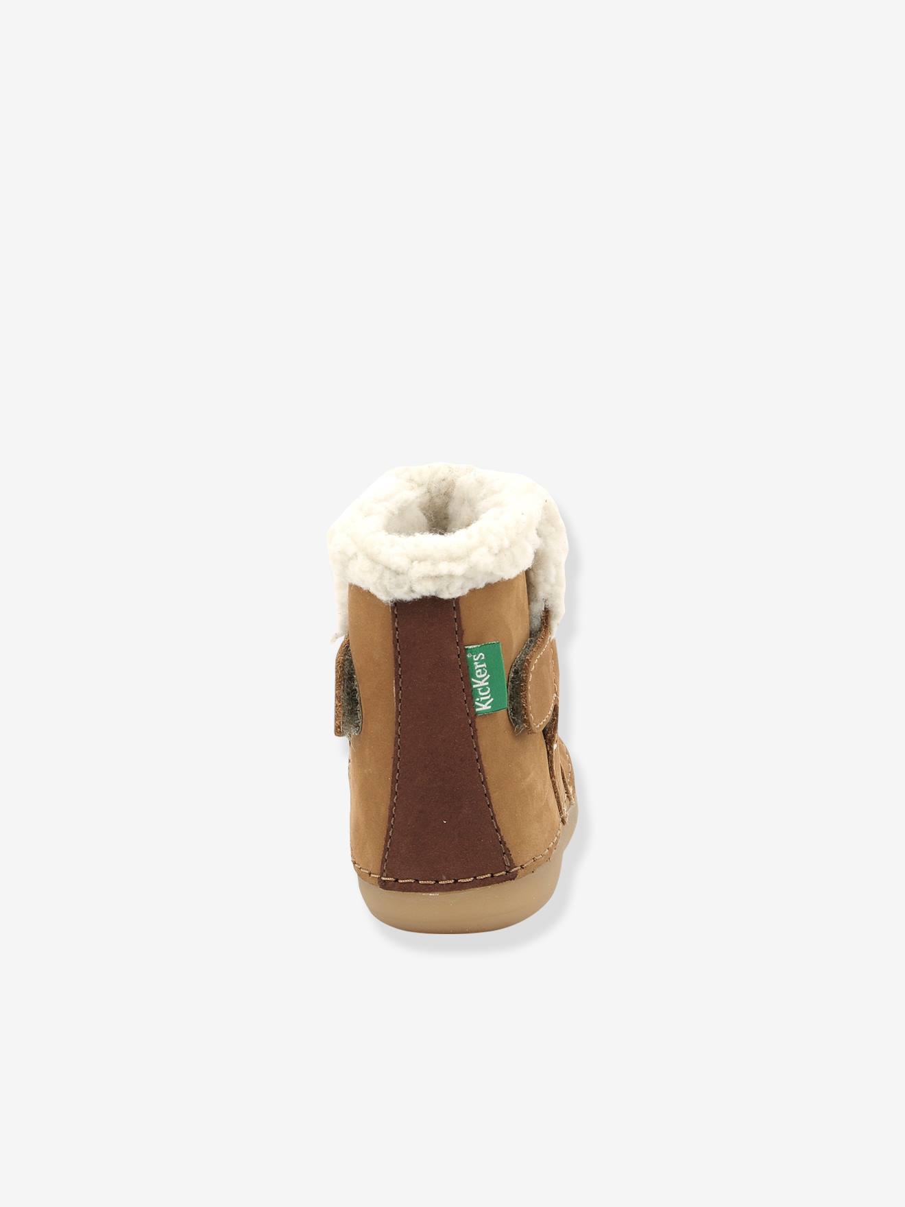 Sapatinhos de couro para bebês Sobooty KICKERS® First Steps, azul marinho