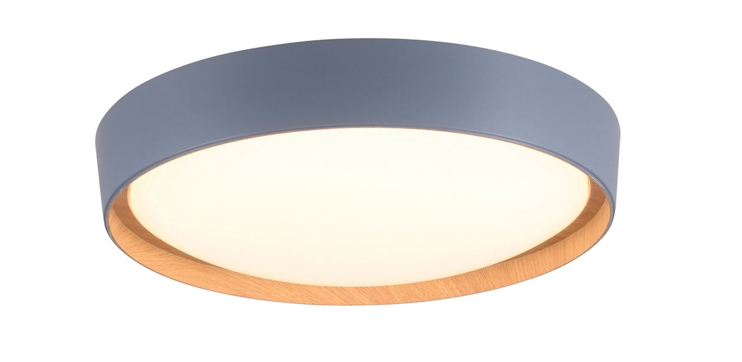 JUST LIGHT LED Deckenlampe EMILIA 40 cm grau /Holzdekor