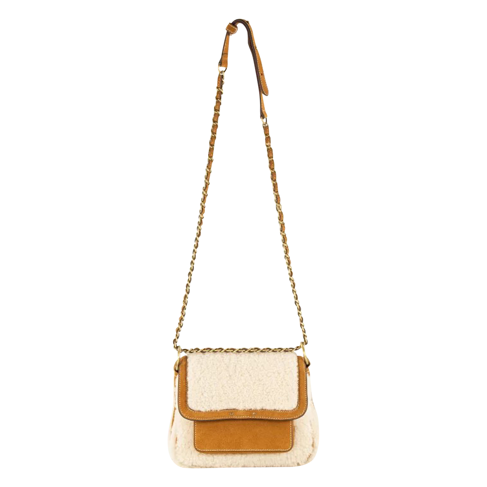 NIU MIMITA - Sac besace en laine et cuir velours | Marron