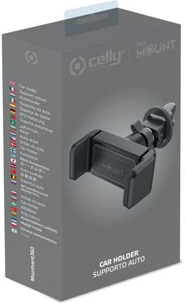 Celly - Air Vent 360 - Smartphone Houder - Zwart - Rubberen Armen