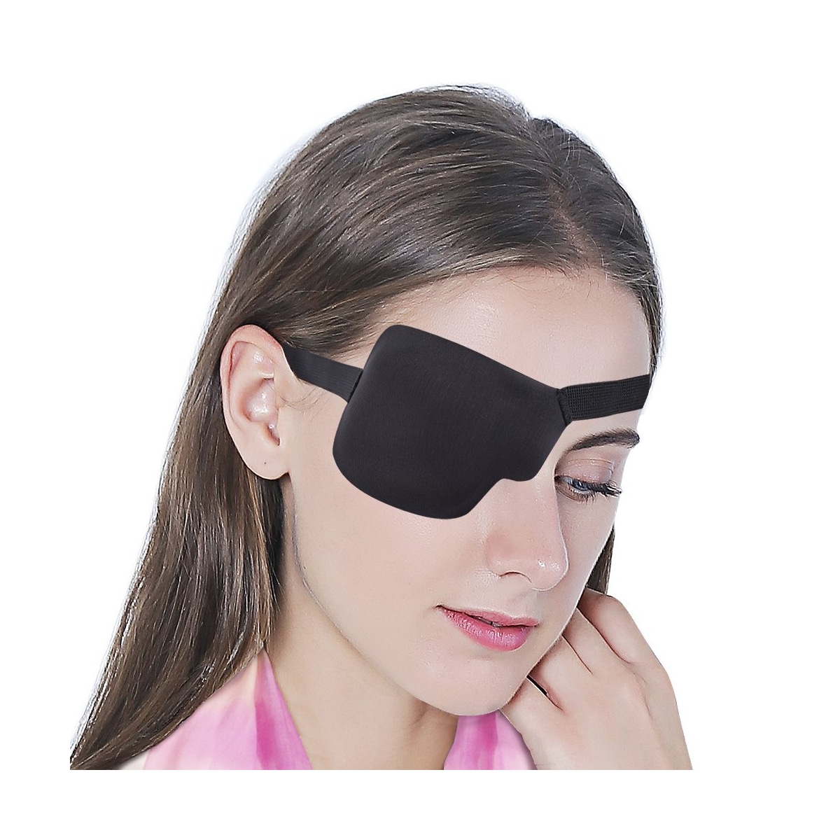 3D øyemaske for høyre øye med borrelås Sort