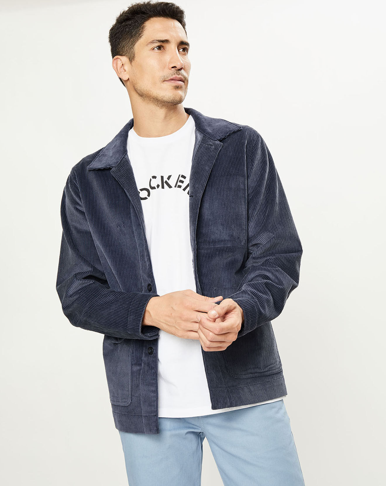 Dockers Veste en Velours côtelé Chore bleue