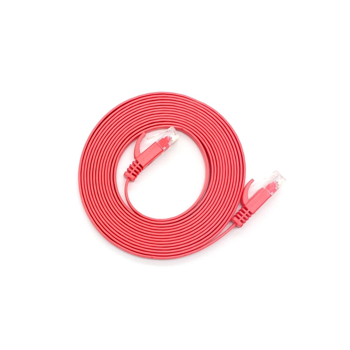 NÖRDIC Cat6 U / UTP flat nettverkskabel 50cm 250MHz båndbredde og 10Gbps overføringshastighet rød