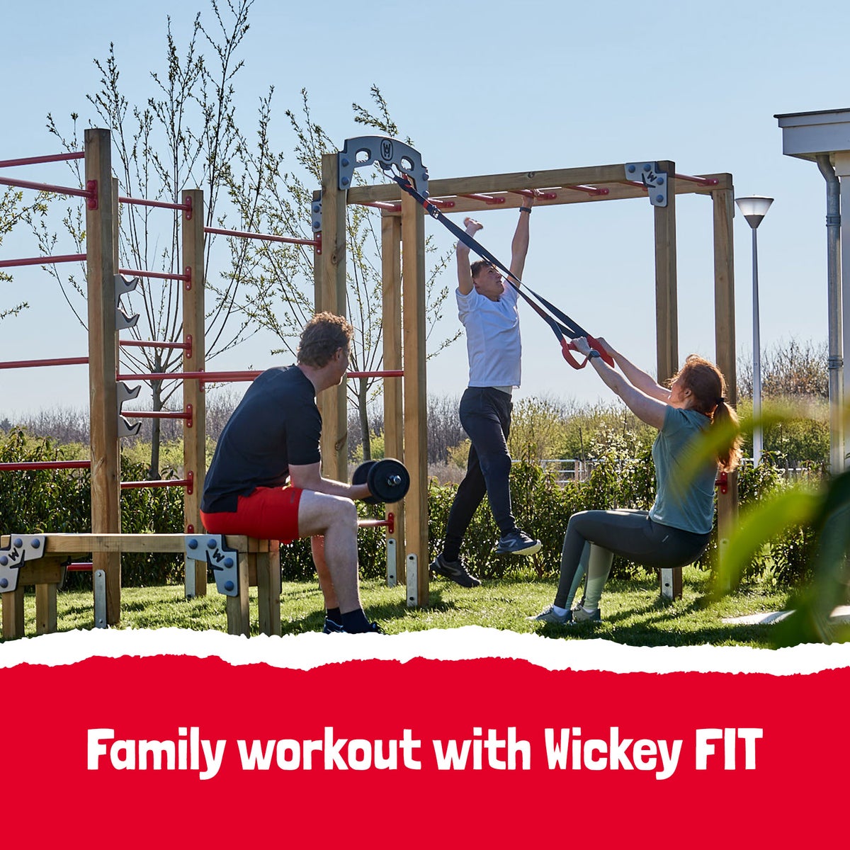 WICKEY FIT Base 505 – outdoor fitnesstoestel – rood