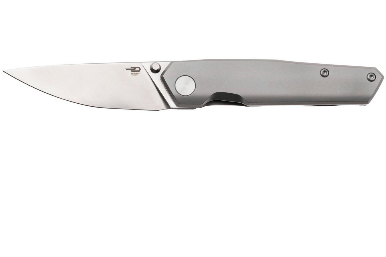 Bestech VK-KUZE BT2504A Satin MagnaCut, Bead Blasted Titanium, zakmes, Vulpex Knives design