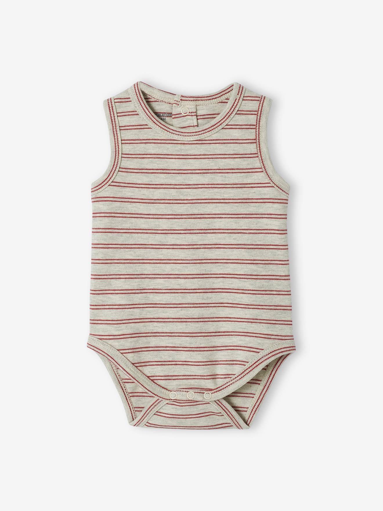Conjunto de 3 bodies sem mangas para bebês, cor cúrcuma.