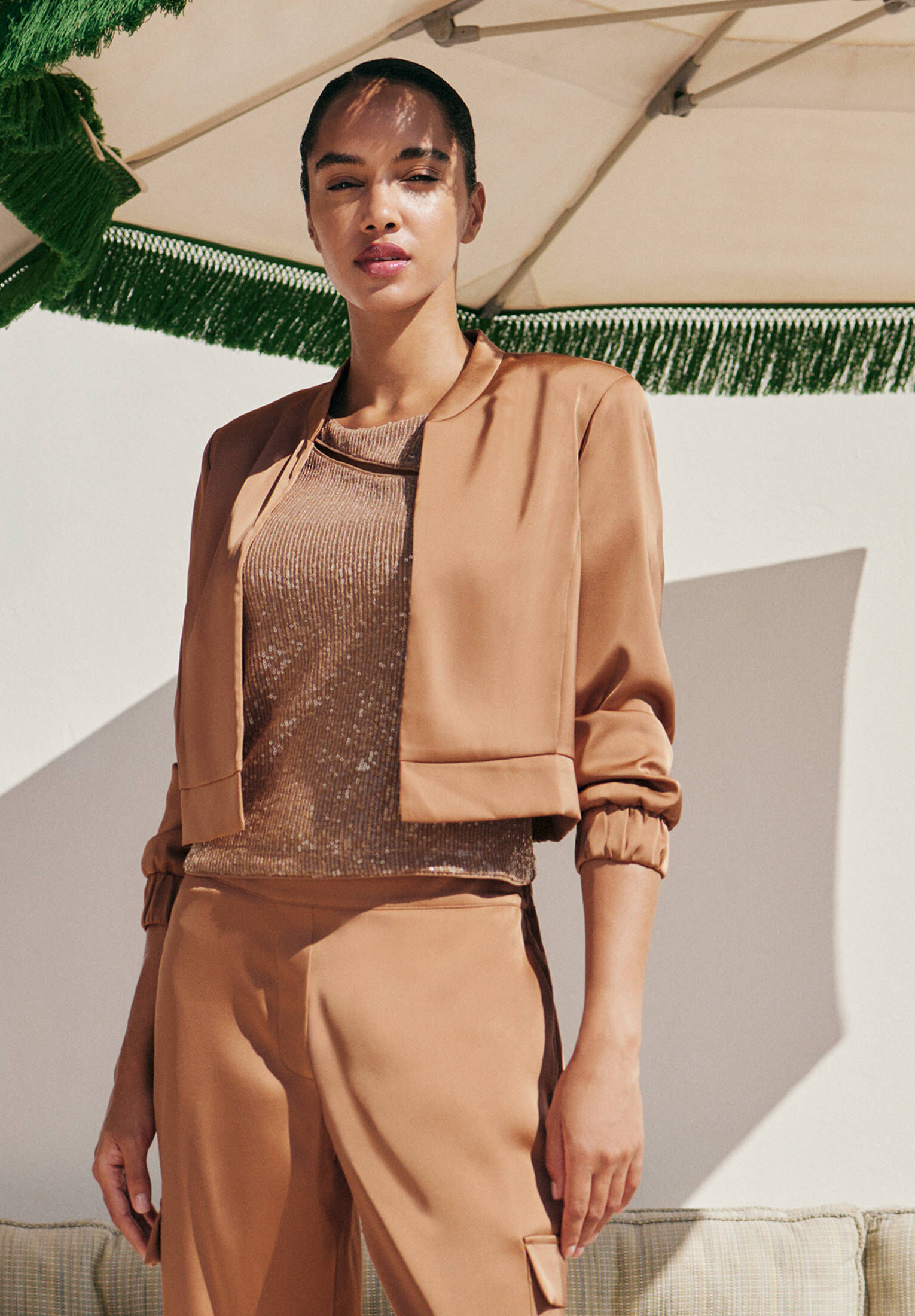 Vera Mont| Damen Paillettentop mit Cut-Outs