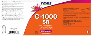 NOW C-1000 SR Rozenbottel Tabletten 250ST