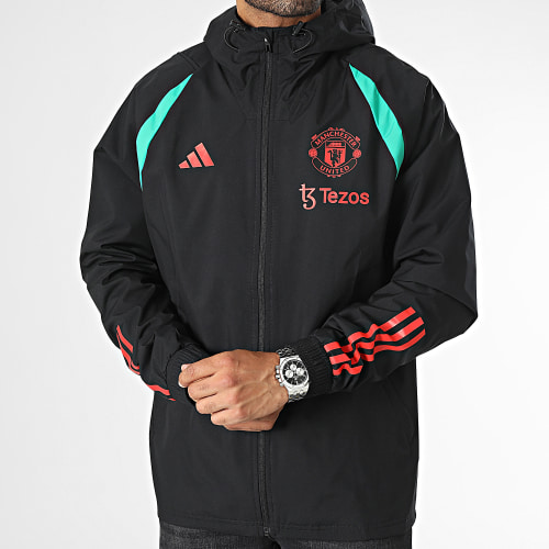 Veste Zippée Capuche A Bandes Manchester United IA7298 Noir