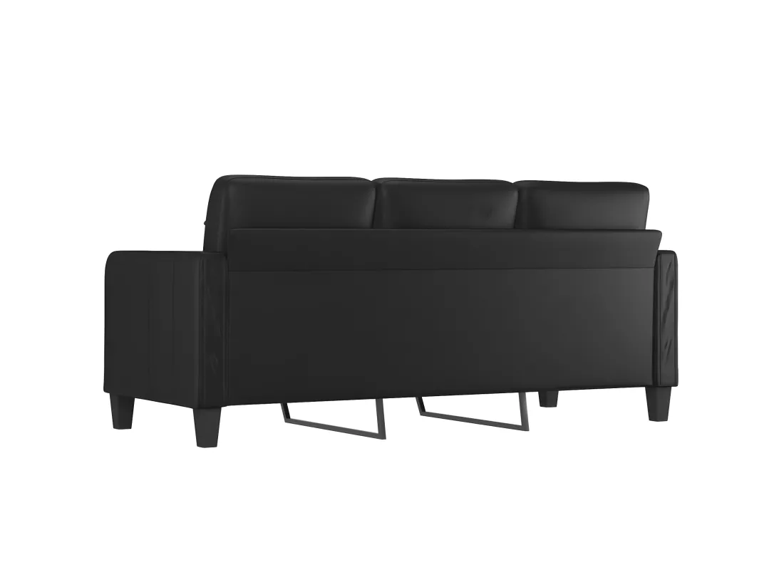 Canapé à 3 places Noir 180 cm Similicuir