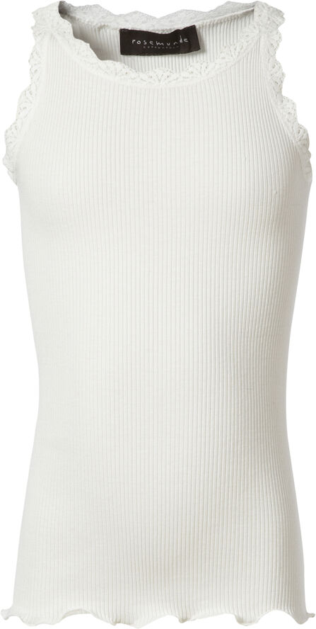 Rosemunde Silk top regular w/ lace Hvid
