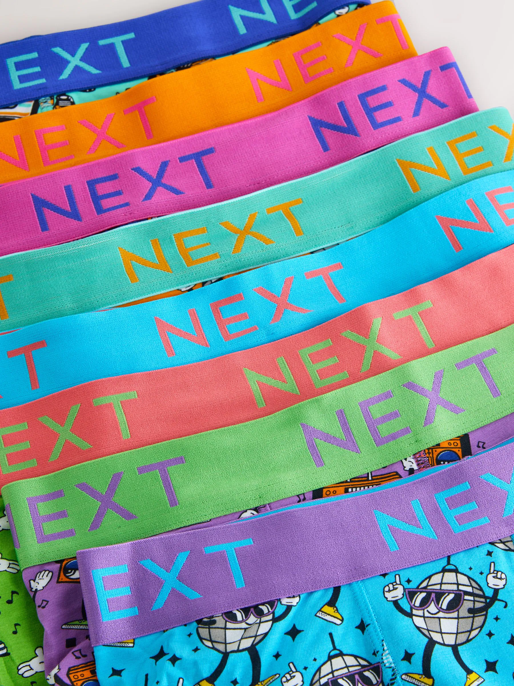 Heldere Disco Karakter - Verpakking van 8 - Boxershorts