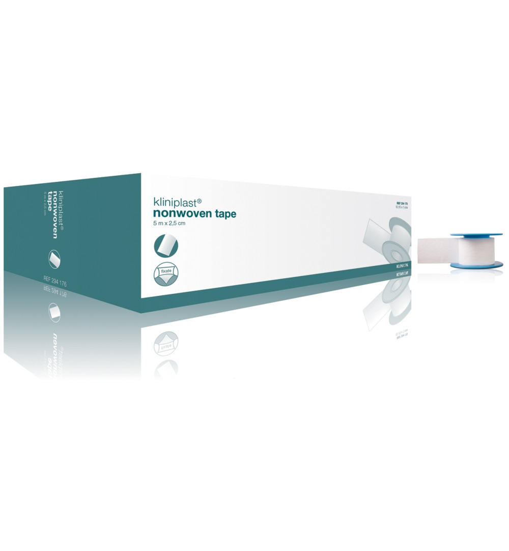Kliniplast Hechtpleister 5m x 2.5 cm non woven luxe (6 stuks)