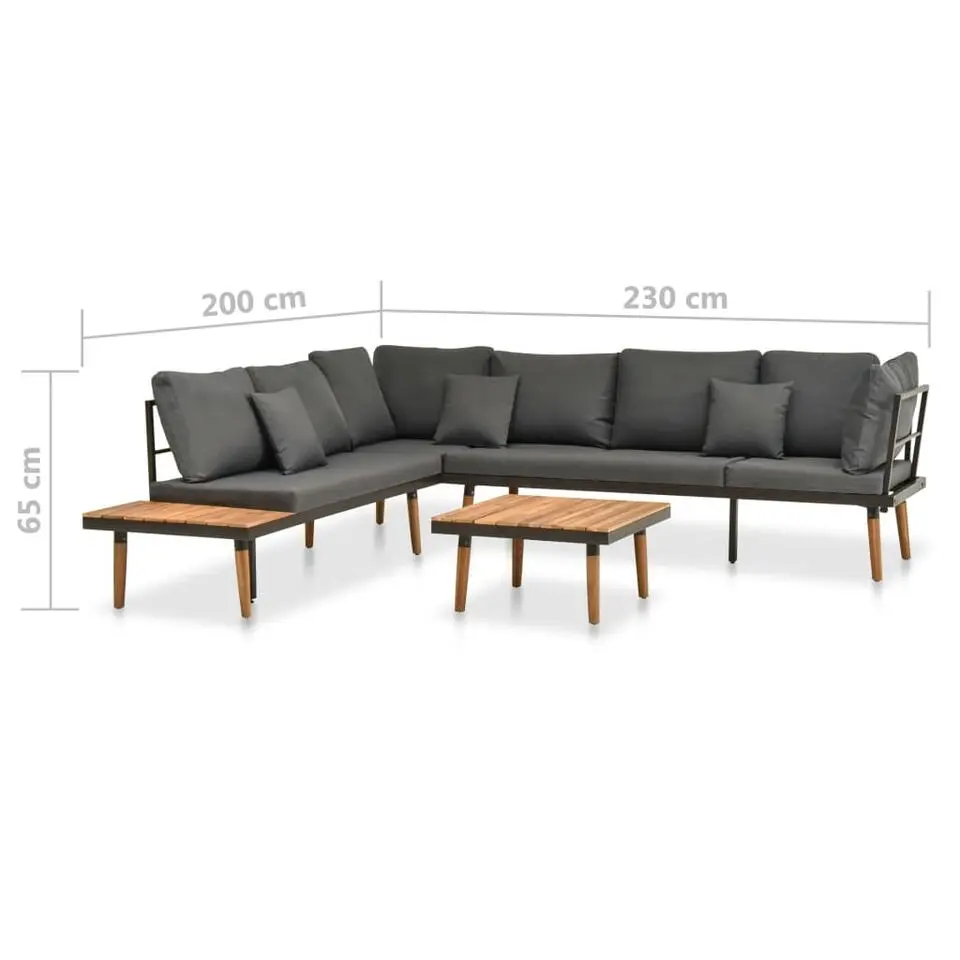 vidaXL - Tuinset - Grijs - Hout