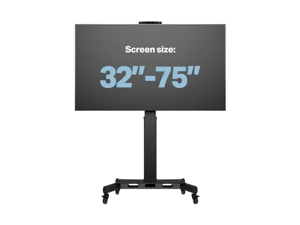 Multibrackets M Public 170 HD - Vogn med hjul - motoriseret - for LCD display - enkelt søjle, gulvstander - aluminium, stål - sort - skærmstørrelse: 32