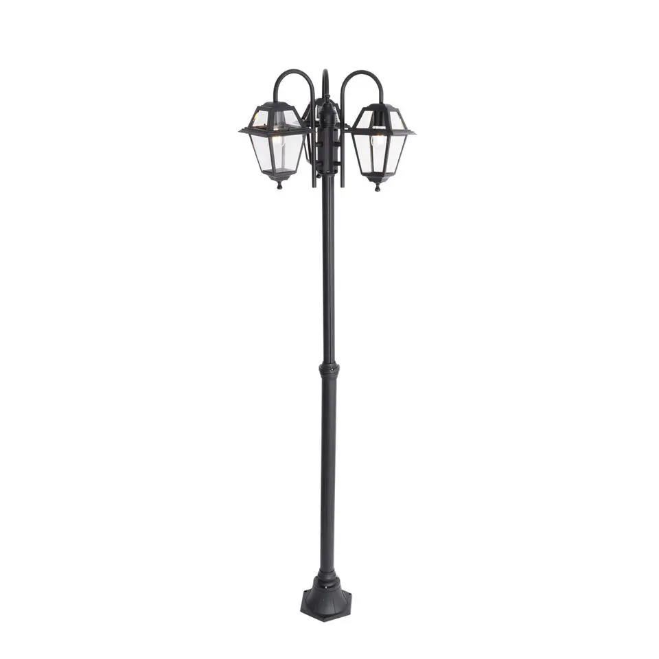 Qazqa staande buitenlampen berta zwart e27