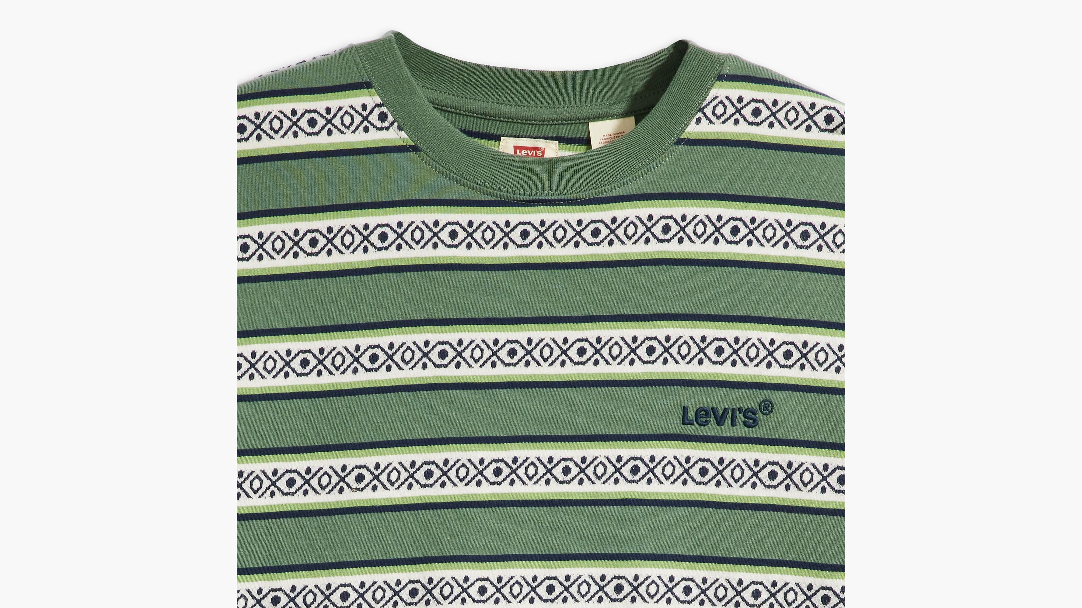 Levi's® t-shirt vintage Red Tab™ - Otis Geo Stripe Dark Forest - Vert