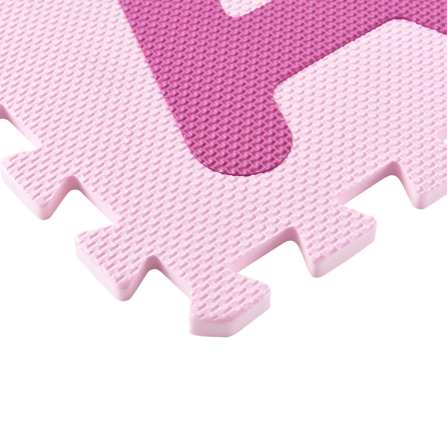 Juskys Kinder Puzzlematte Juna 36 Teile mit Buchstaben & Zahlen - rutschfest – rosa für Mädchen