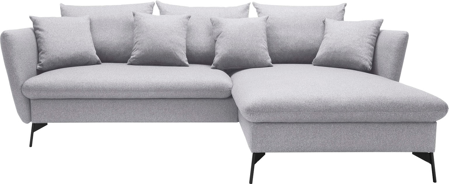 GOODproduct Ecksofa »LIVORNO,258 cm, L-Form,« Schlaffunktion u. Bettkasten (139/224cm), Samt, Struktur, Webstoff