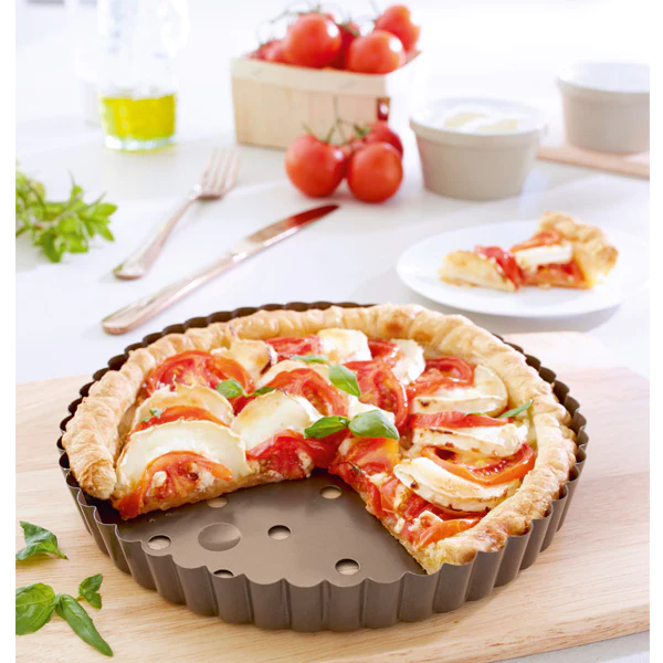 Tourtière perforée acier revêtu anti-adhérent 30 cm Mathon