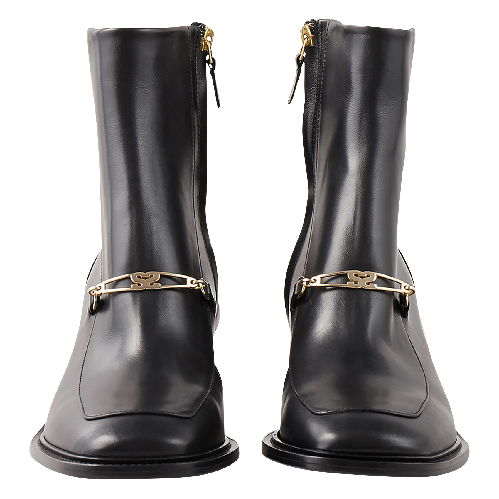 AMBER - Bottines en cuir lisse | Noir