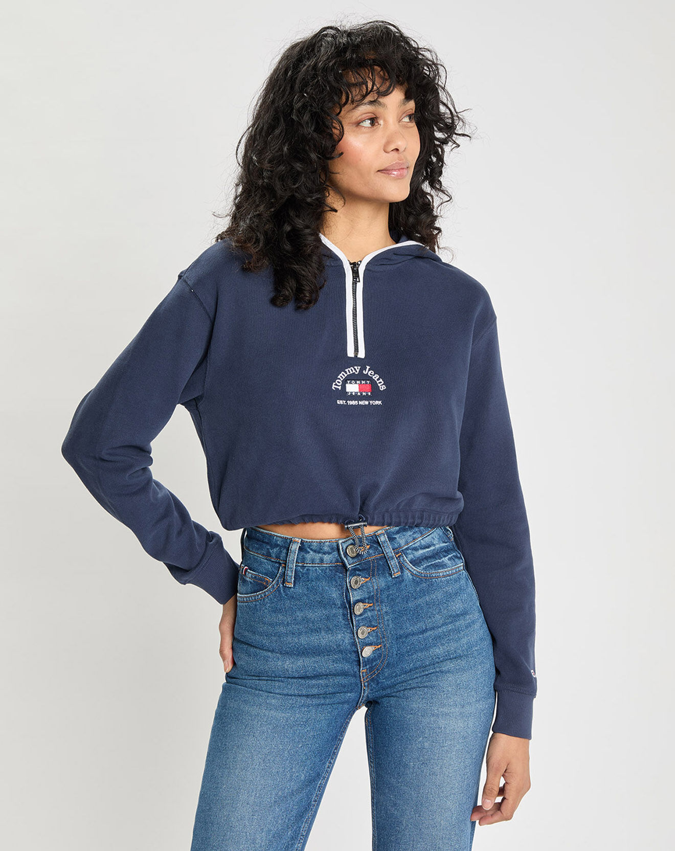 Tommy Jeans Sweat Crop bleu marine