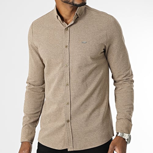 Chemise Manches Longues Beige