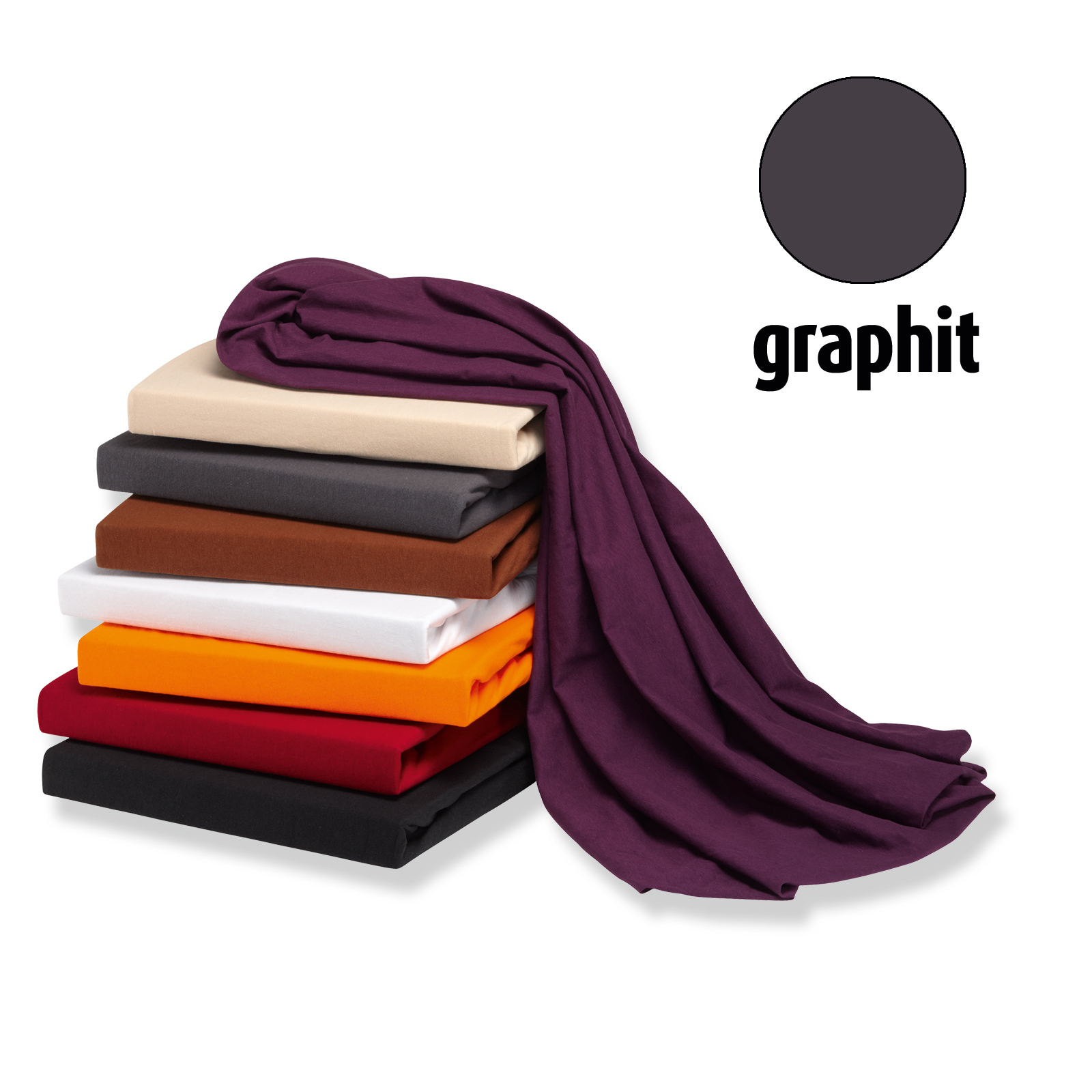 Elastic-Jersey-Spannbettlaken - graphit - 180x200 cm