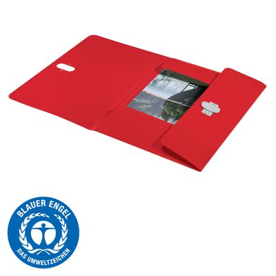 Leitz Recycle - chemise à 3 rabats - A4 - pour 150 feuilles - rouge
