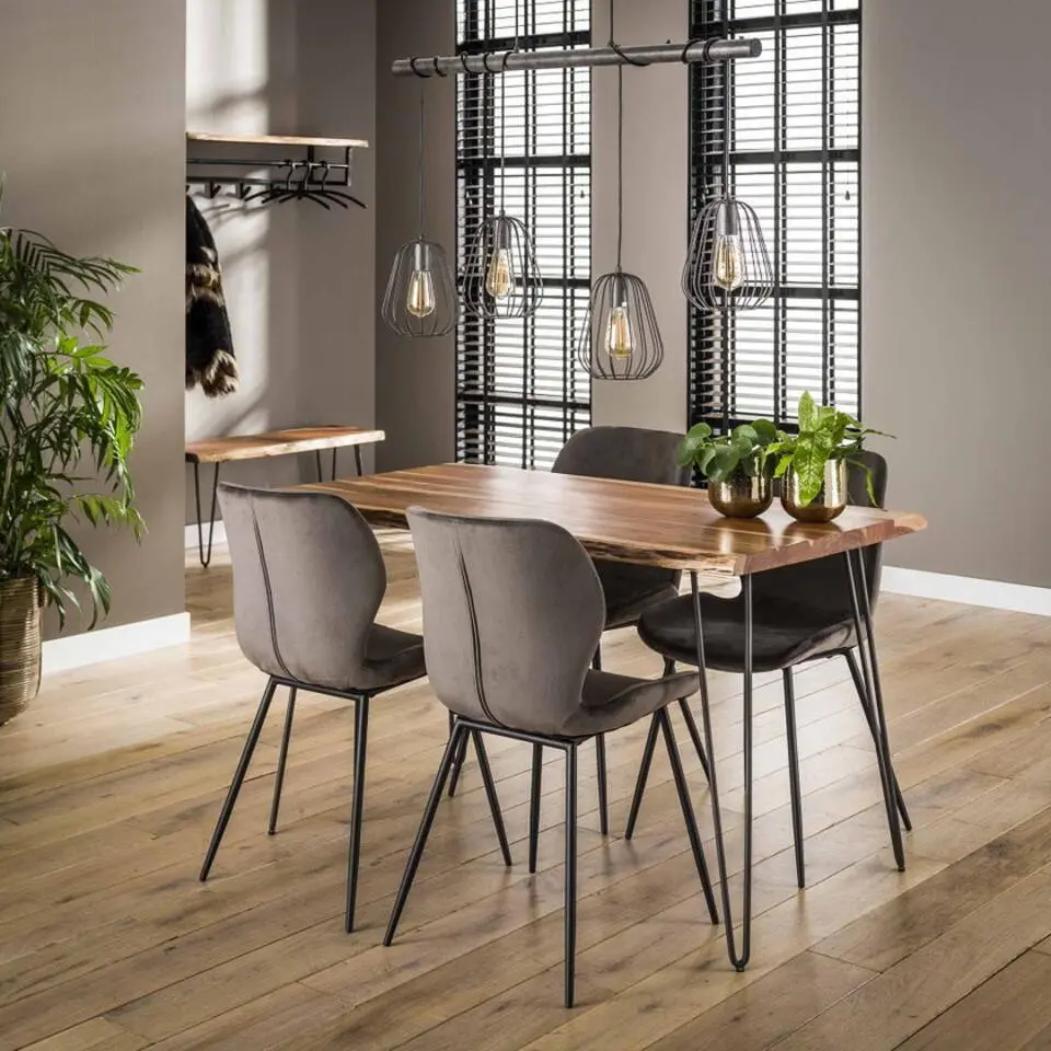 Eettafel Acaciahout 130x70x77cm - Tafel Edge