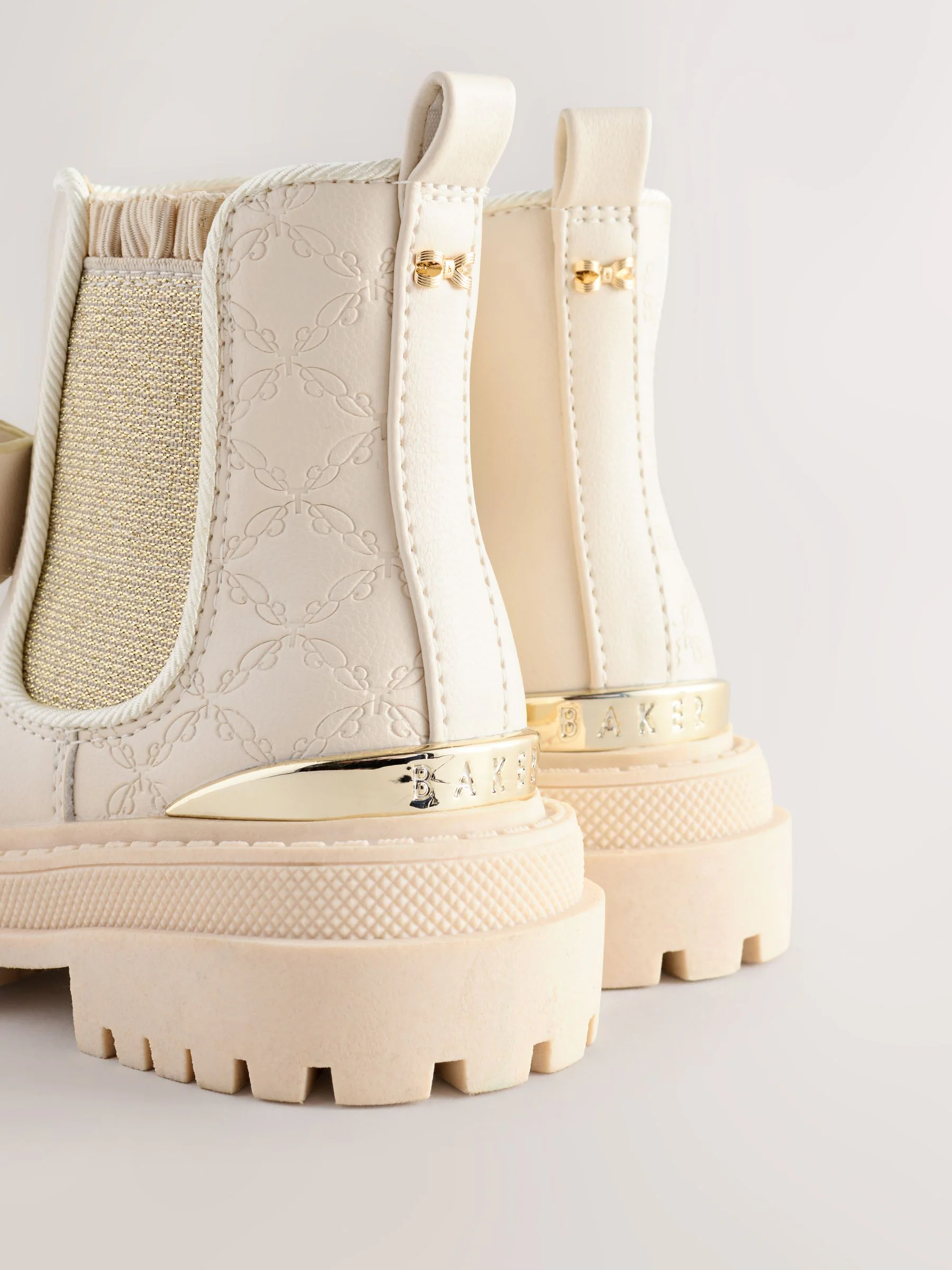 Gebroken wit - Baker by Ted Baker - Chelsea laarzen met strik voor meisjes