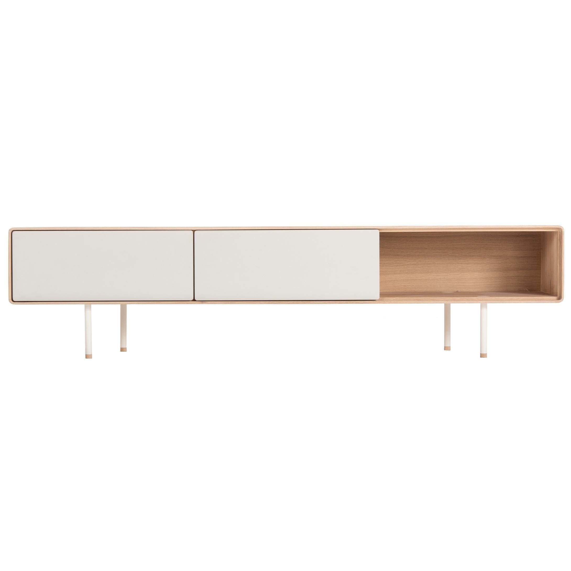Fina dressoir tv-meubel 200x45 whitewash|wit