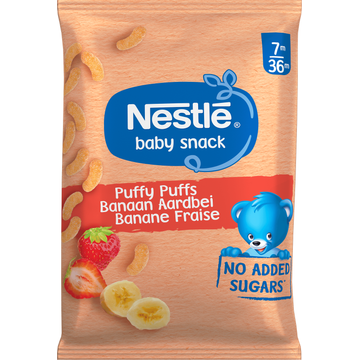 Nestlé Baby Snack Puffy Puffs Banaan Aardbei 7m-36m 28 g