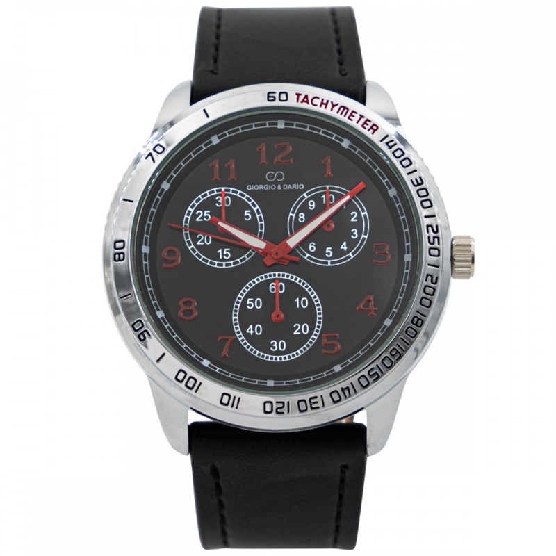 Montre Homme GIORGIO bracelet Cuir Noir