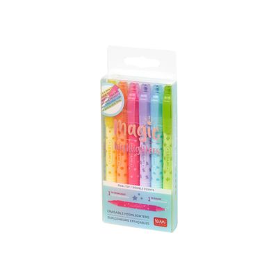 Legami Magic - Pack de 6 surligneurs effaçables - rouge, bleu, vert, jaune, orange, pourpre