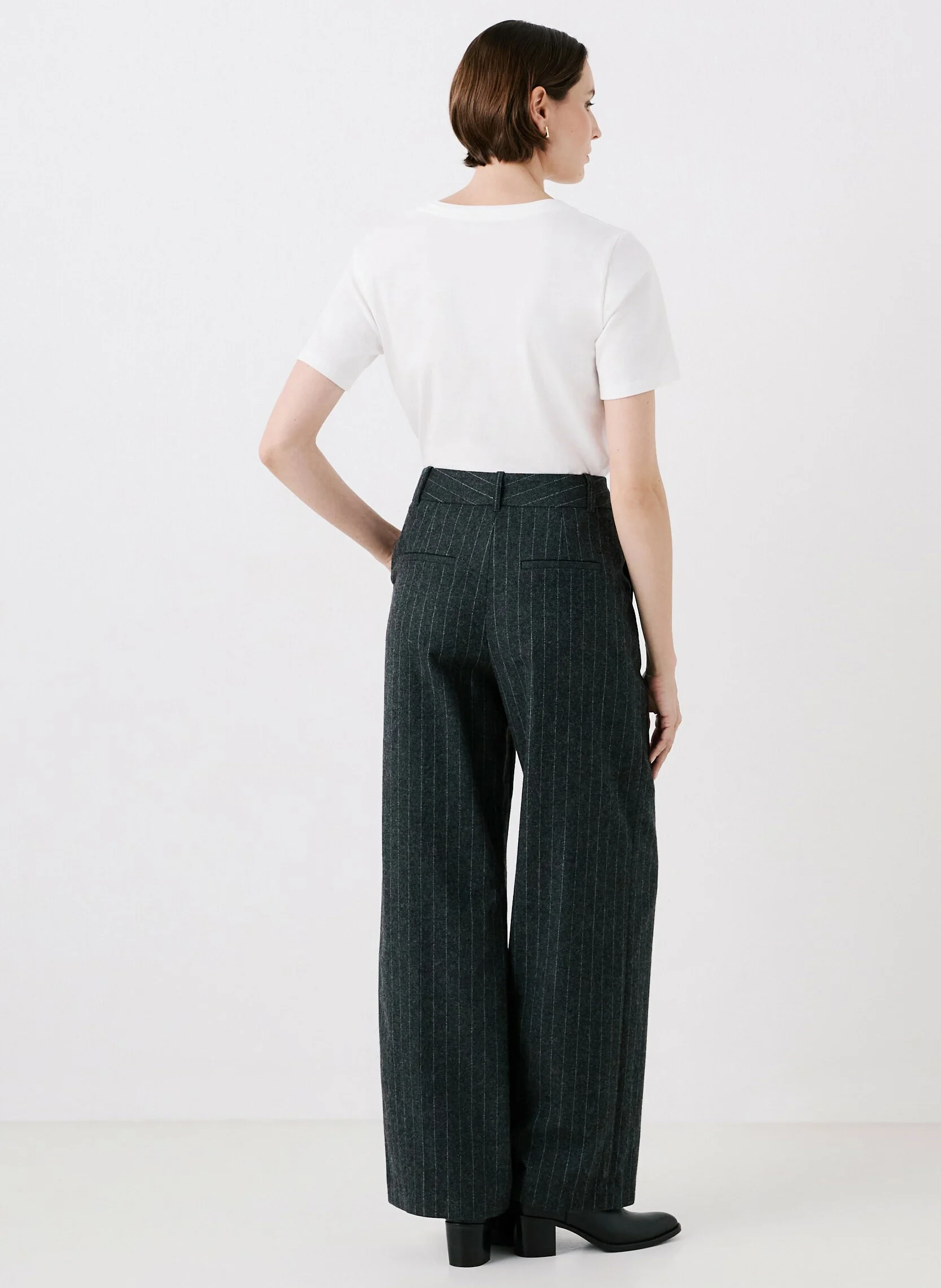 PAMBRE - Pantalon large rayé | Gris