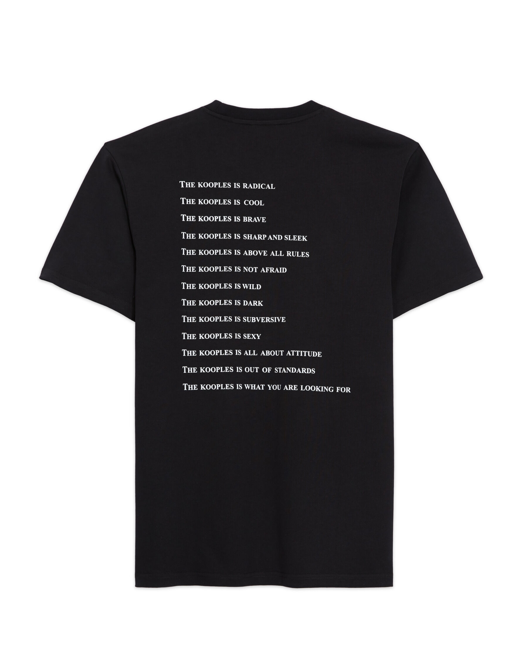 T-shirt noir coton imprimé What is