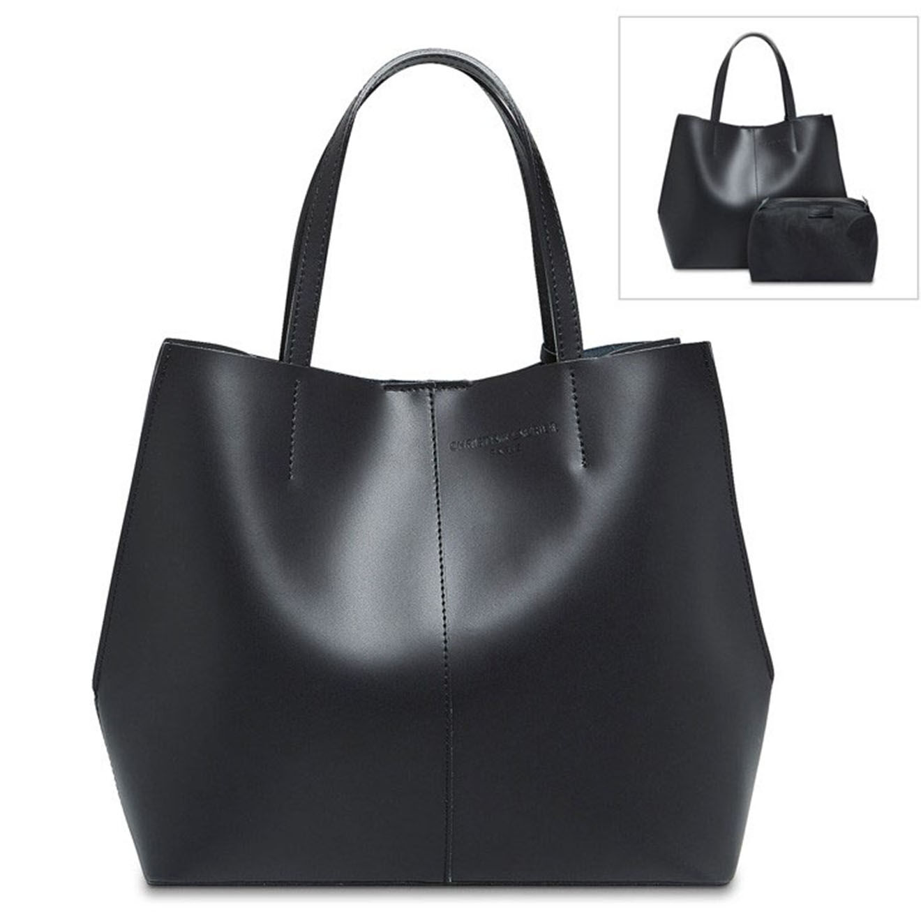 Christian Laurier Sac cabas en Cuir Amy noir - 29x47x15 cm