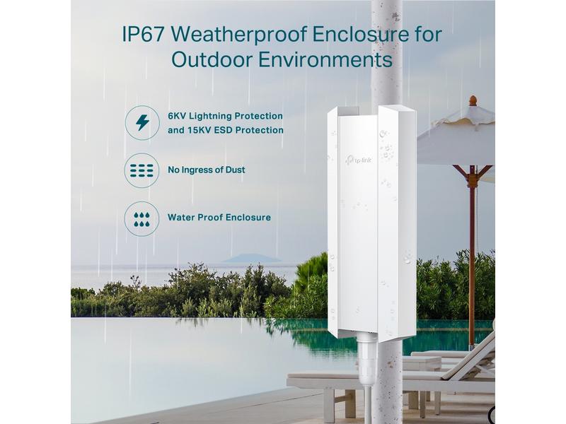 TP-Link Outdoor Access Point Omada WiFi 6 EAP650 AX3000 WiFi 6 Access Point für Outdoor-Umgebungen mit Langstreckenabdeckung