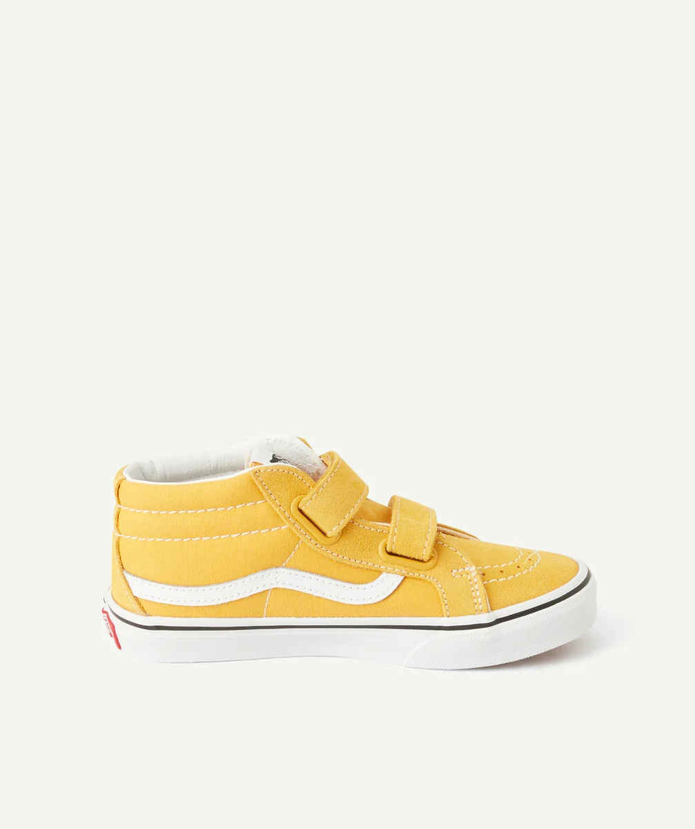 VANSbaskets montantes à scratchs enfant ski8-mid jaunes