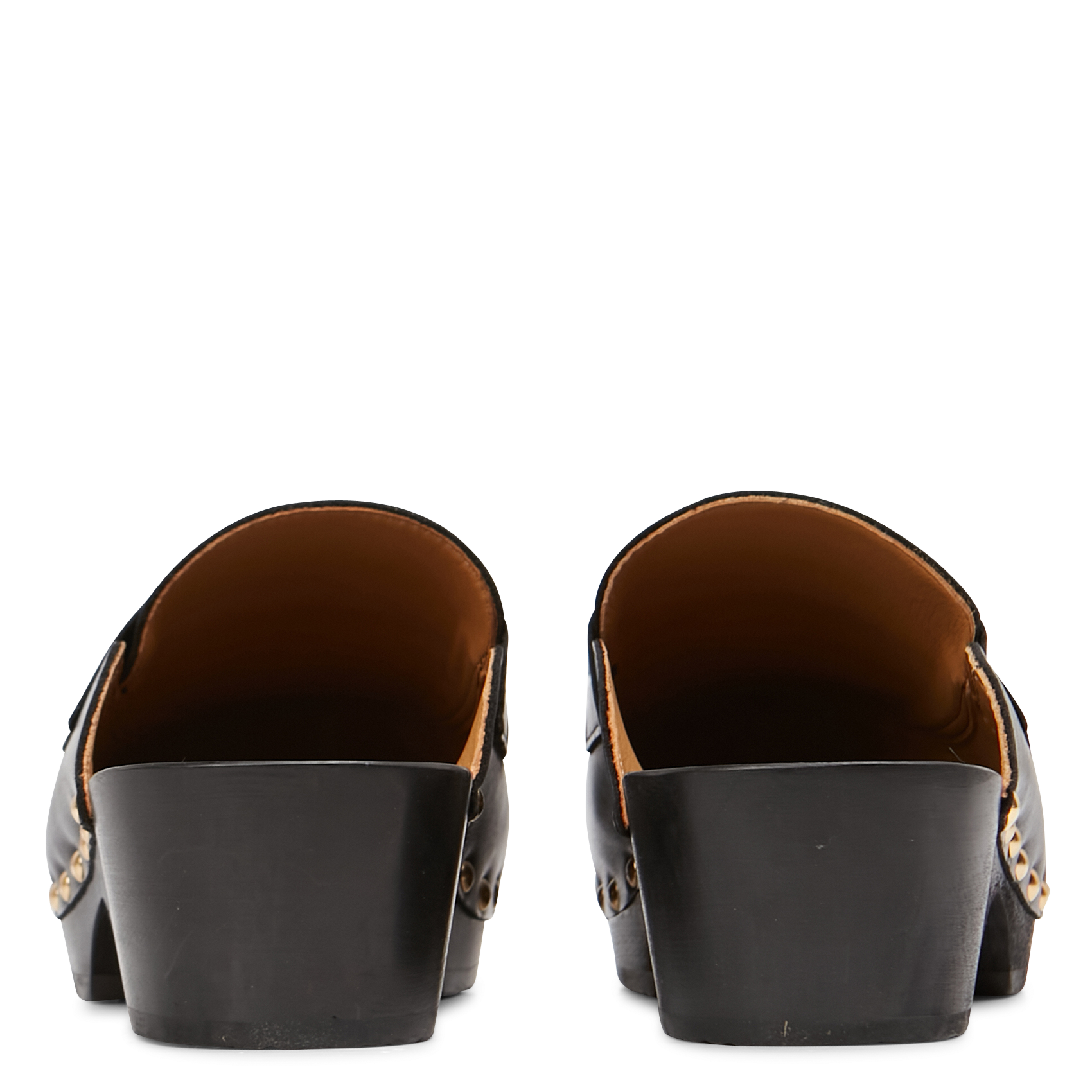 YOOCKI - Sabots mocassins à clous en cuir | Noir