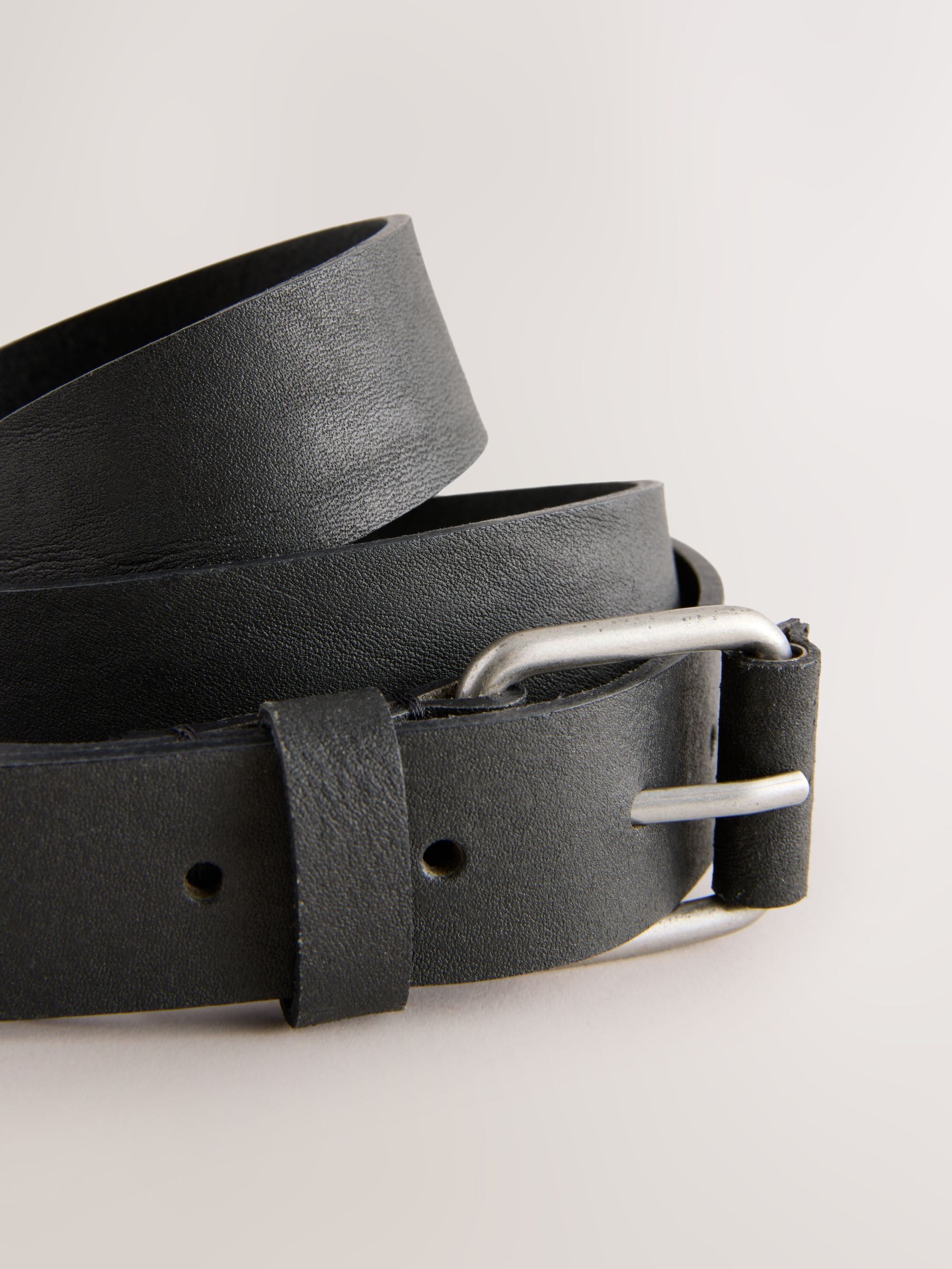 Zwart - Roller Tab Casual Leather Belt