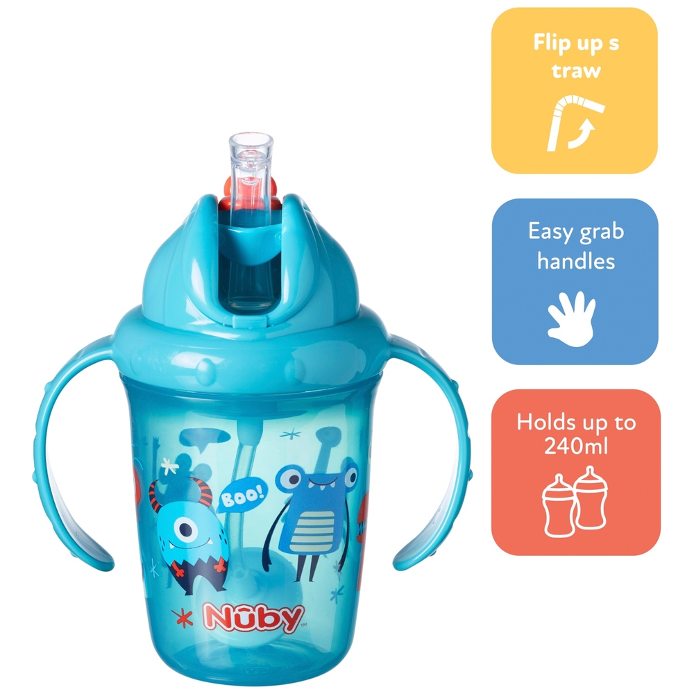 Nuby Flip 'N' Sip Trinklernbecher 240 ml, ab 6 Monaten, verschiedene Sorten