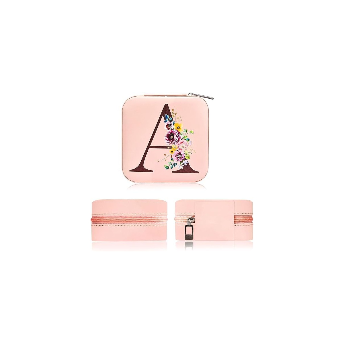 Reise smykkeskrin etui med speil Rosa Model B