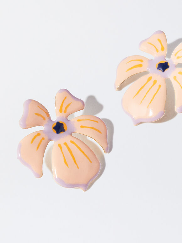Brincos de Flor - Laranja