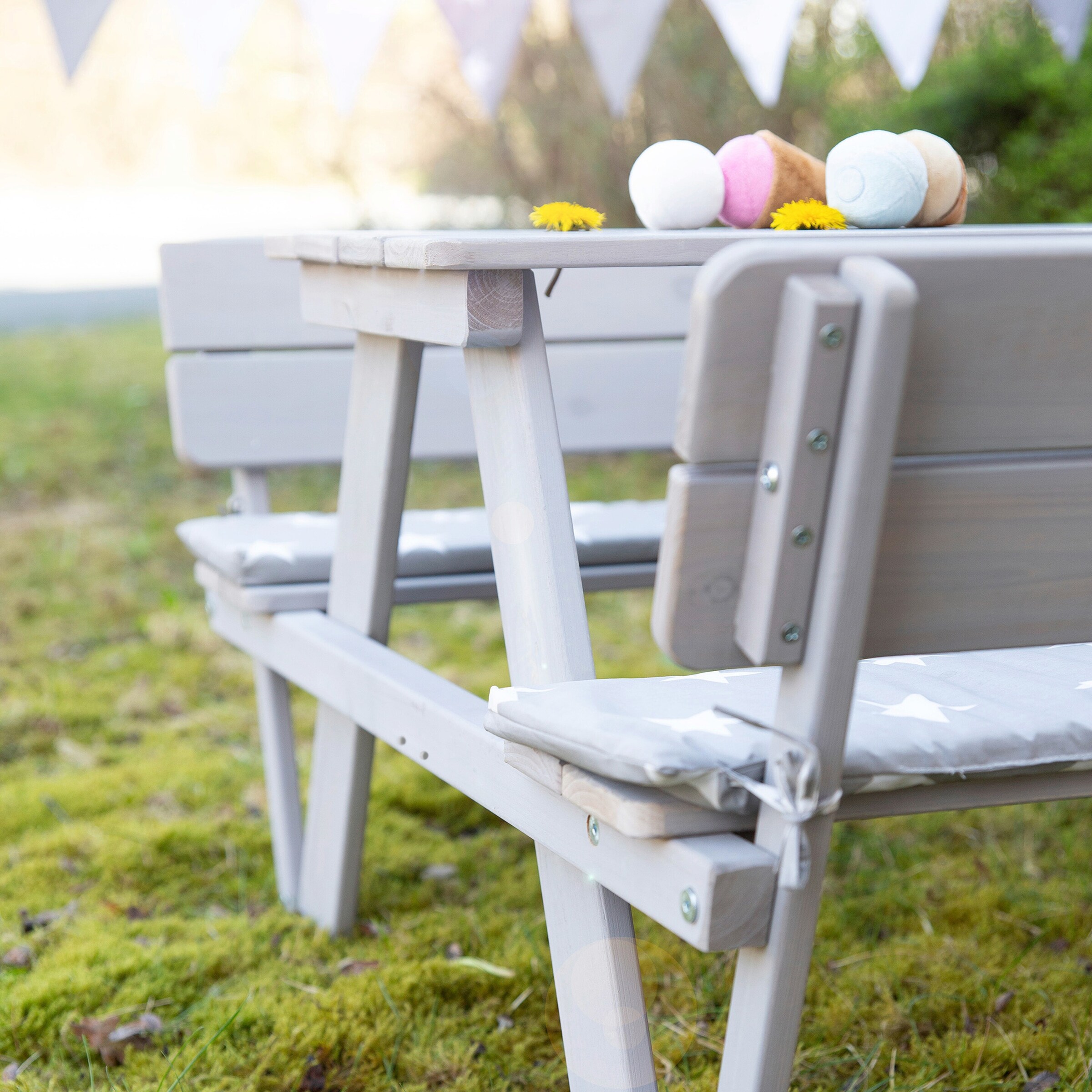 roba Kindersitzgruppe 'PICKNICK for 4' Outdoor +, mit Lehne, grau Outdoor +