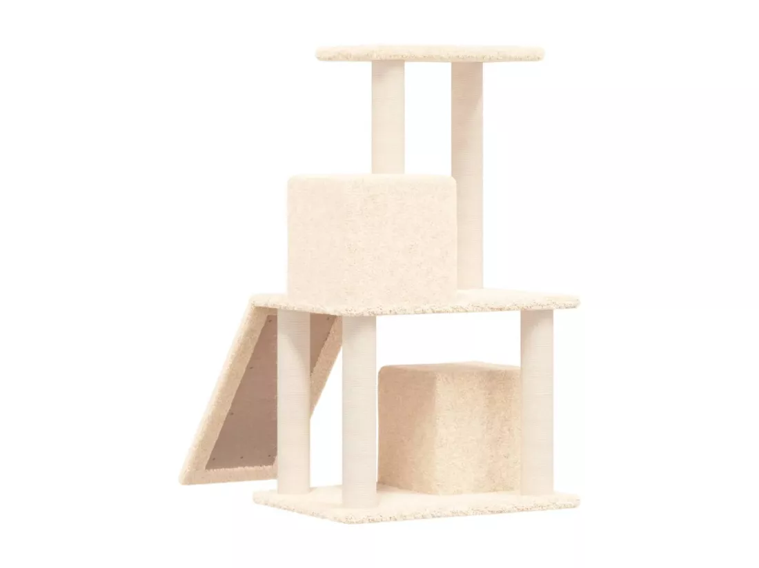 Arbre à chat avec griffoirs en sisal Crème 82 cm