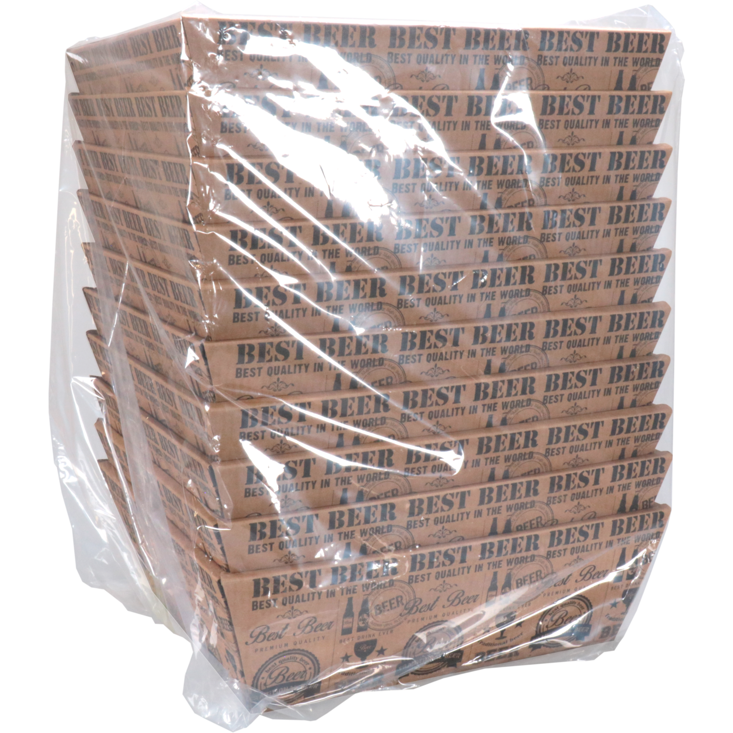 Mand, golfkarton, biermand, 31x29x10cm, vierkant, bruin