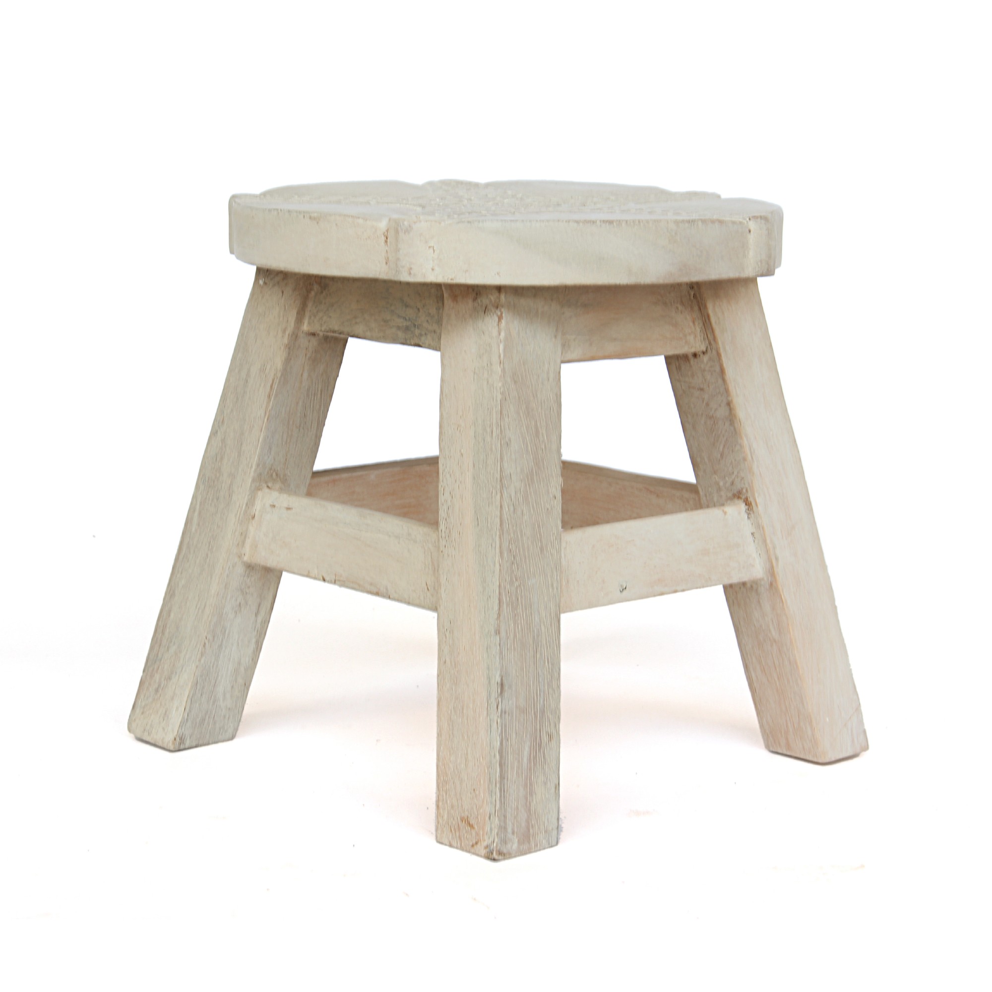 Hocker 'Seestern', weiß, H 25 cm, Ø 27 cm von fischer's lagerhaus