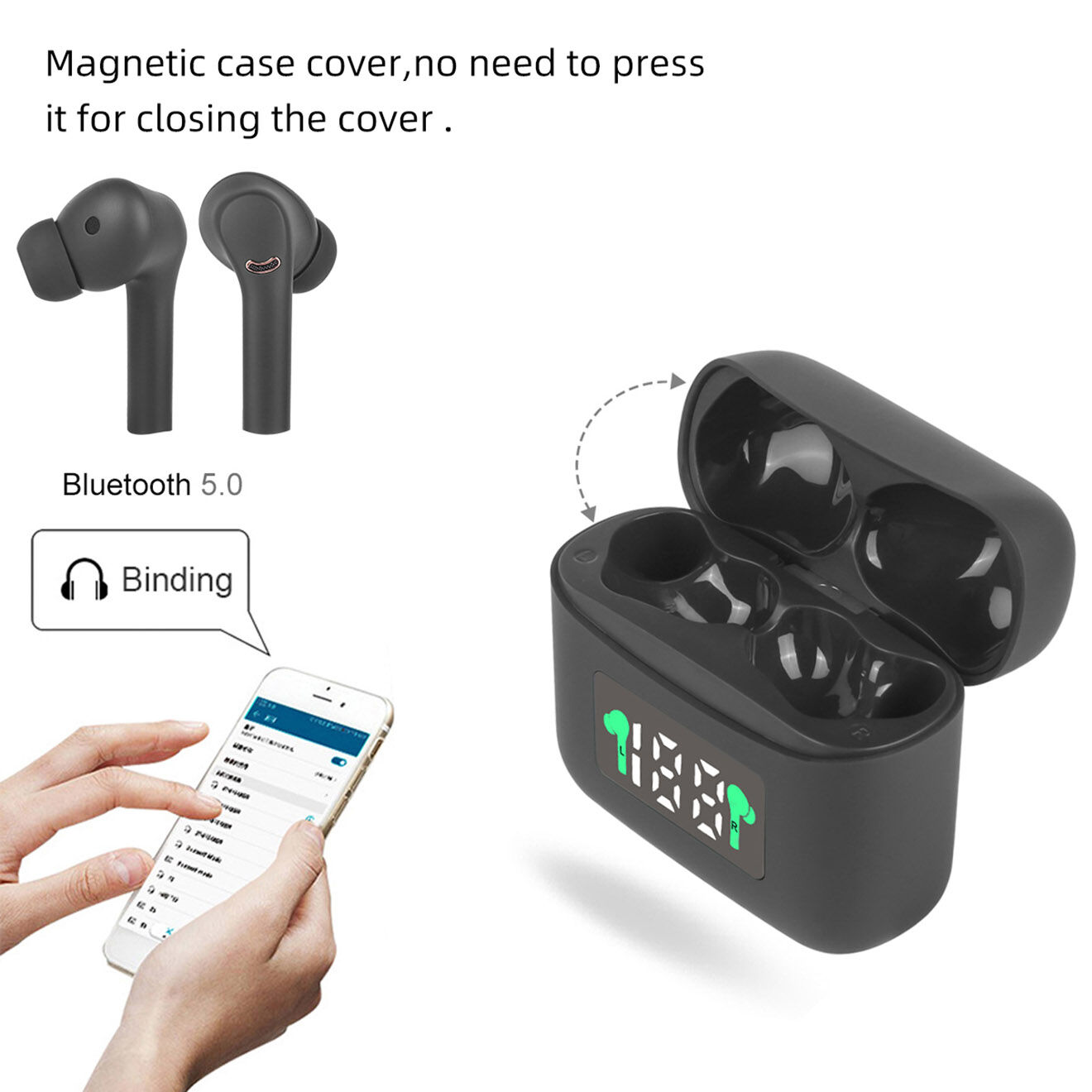 Onamaste Écouteurs Bluetooth noirs